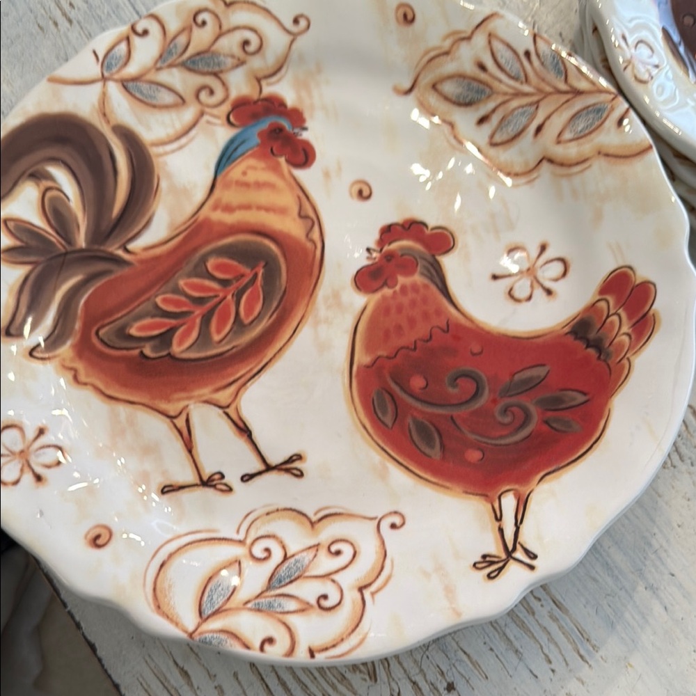 Rustic Rooster Dinnerware Set - Picture 2 of 4